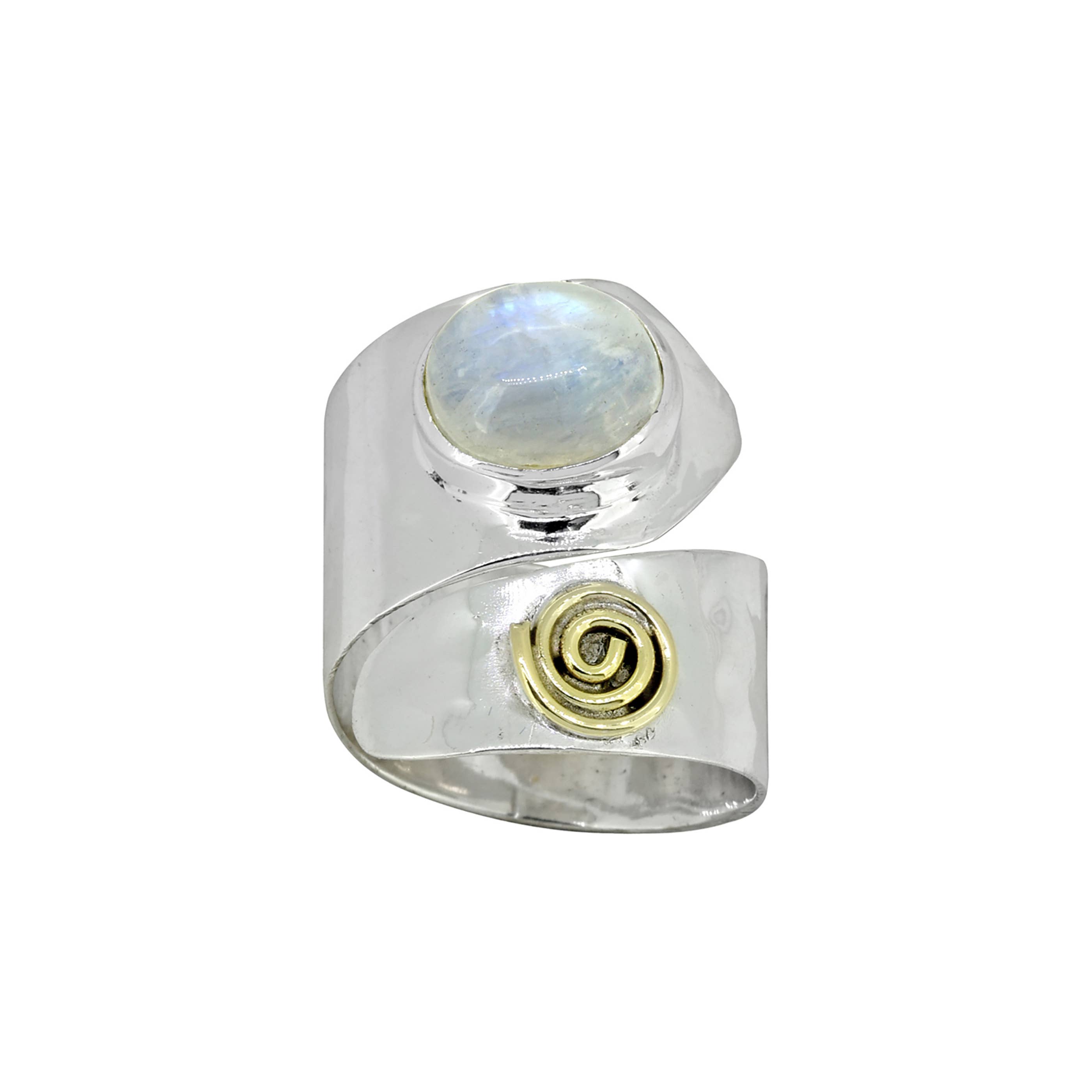 Tiramisu – Engroshandel Statementring – 925 Sterling Sølv Regnbue Månesten Justerbar Ring4