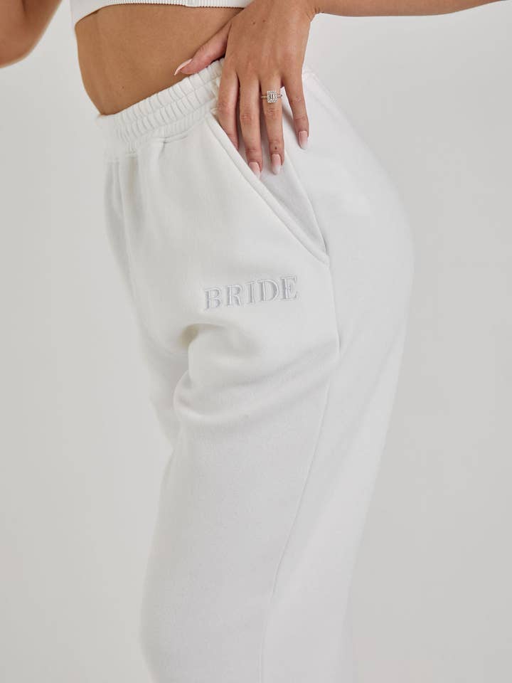 Six Stories - Vente Pantalon d'intérieur/de jogging – femme - Pantalon de survêtement Bride Statement - Blanc