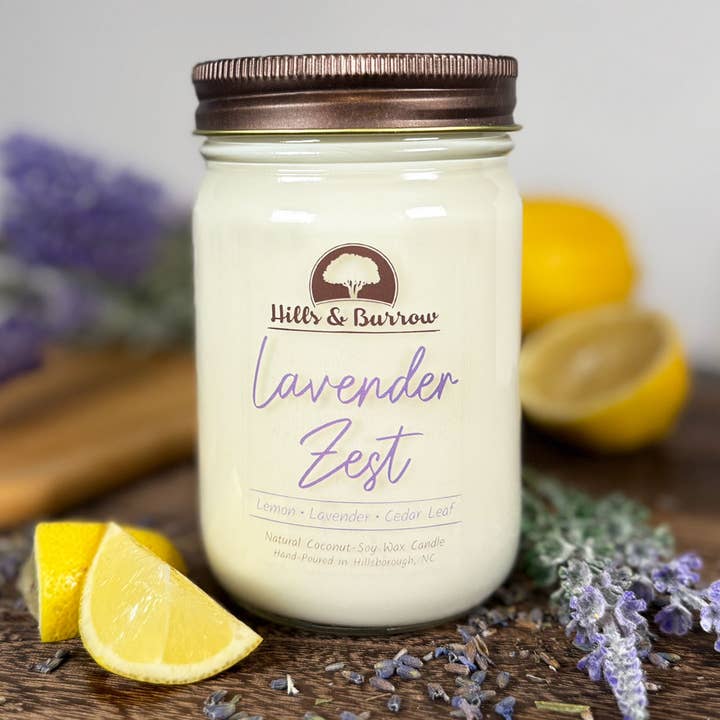 Zest di Lavanda – Candela alla Verbena Limone e Lavanda Calmante per la vendita all'ingrosso da parte di Hills & Burrow