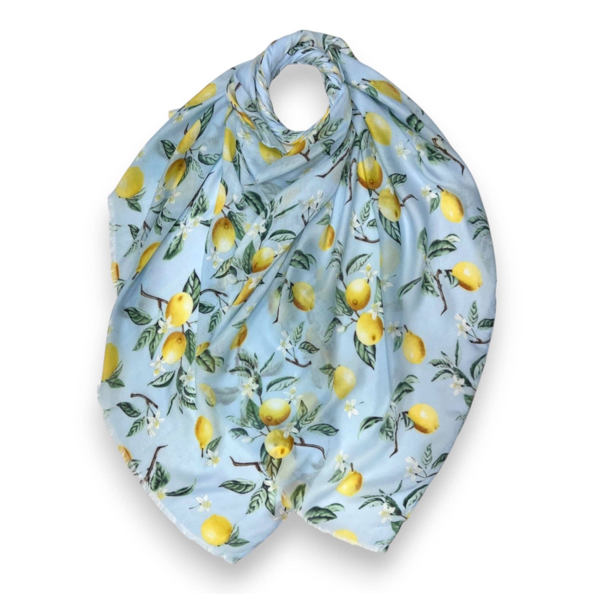 Lili Scarves (US Duty Free) – wholesale Scarf – Women's – Lemon Citrus Print Scarf4