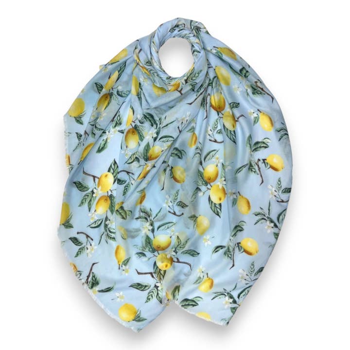 Lili Scarves (US Duty Free) – wholesale Scarf – Women's – Lemon Citrus Print Scarf4