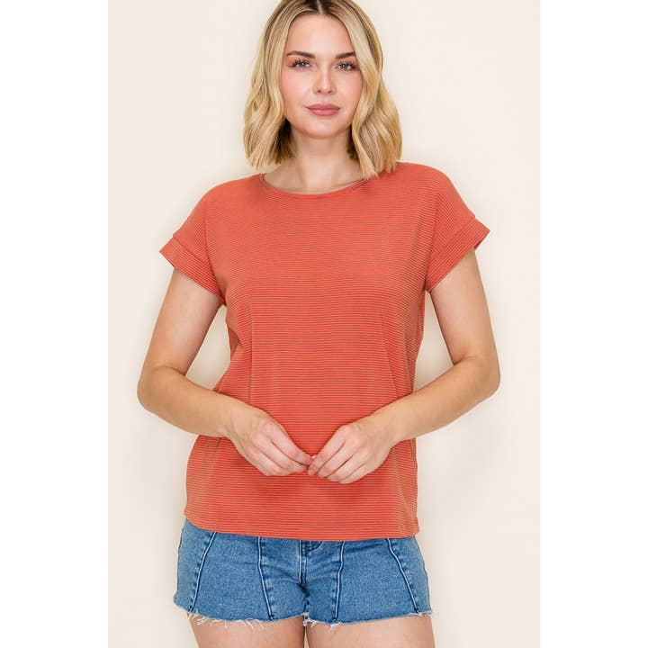 TWISTED KEYHOLE BACK STRIPED TOP for wholesale by STACCATO