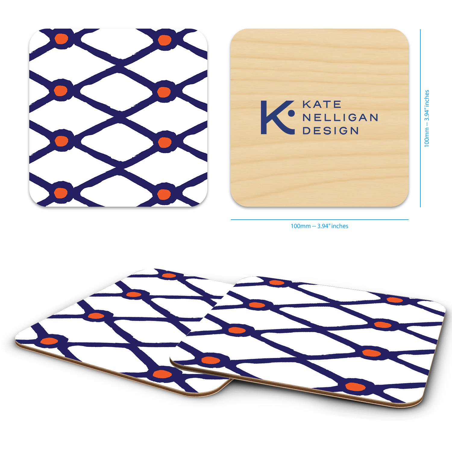 Trays4Us - Wholesale Coasters - Coastal 4"x4" Coaster Sets  By Kate Nelligan5
