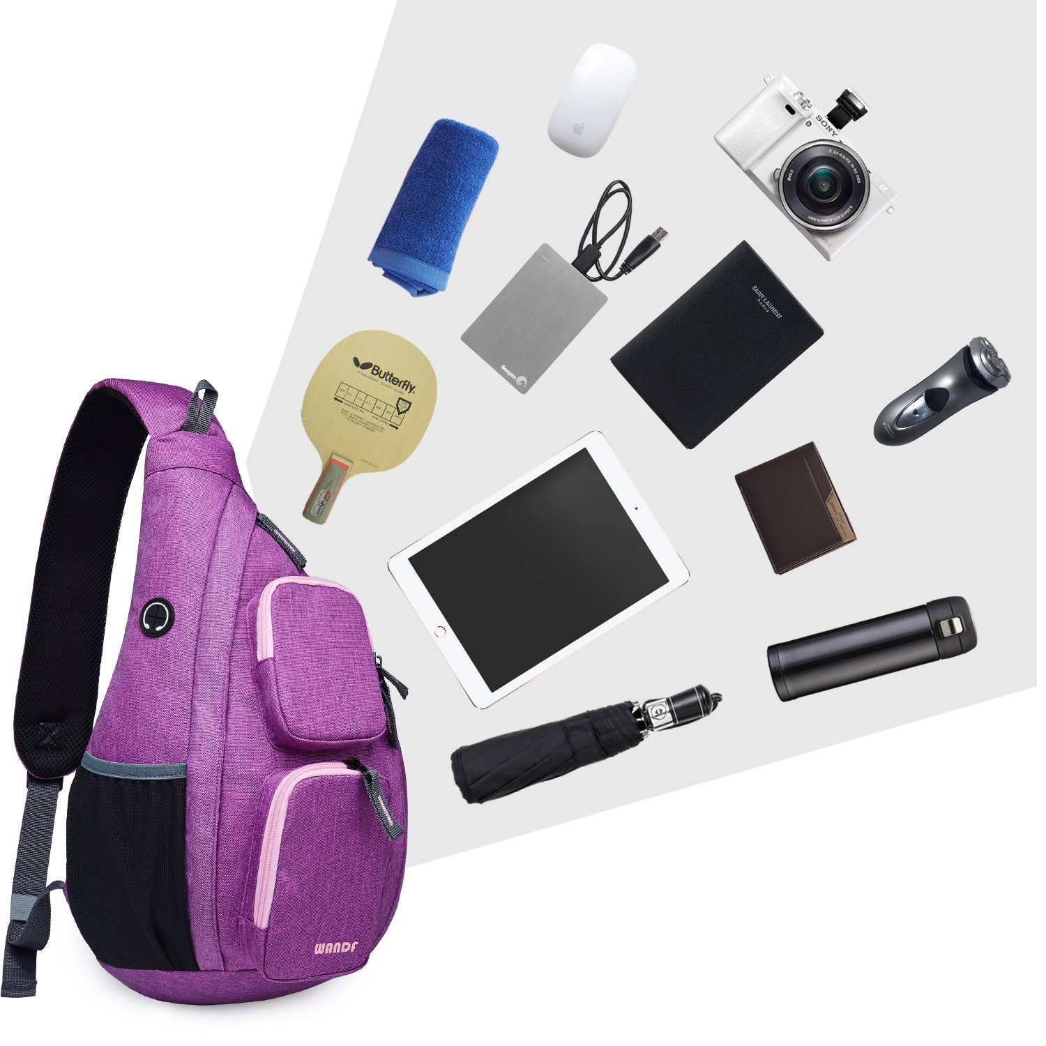 wandf - Wholesale Backpack - Unisex - WANDF Crossbody Sling Chest Bag Mens Travel Backpack4