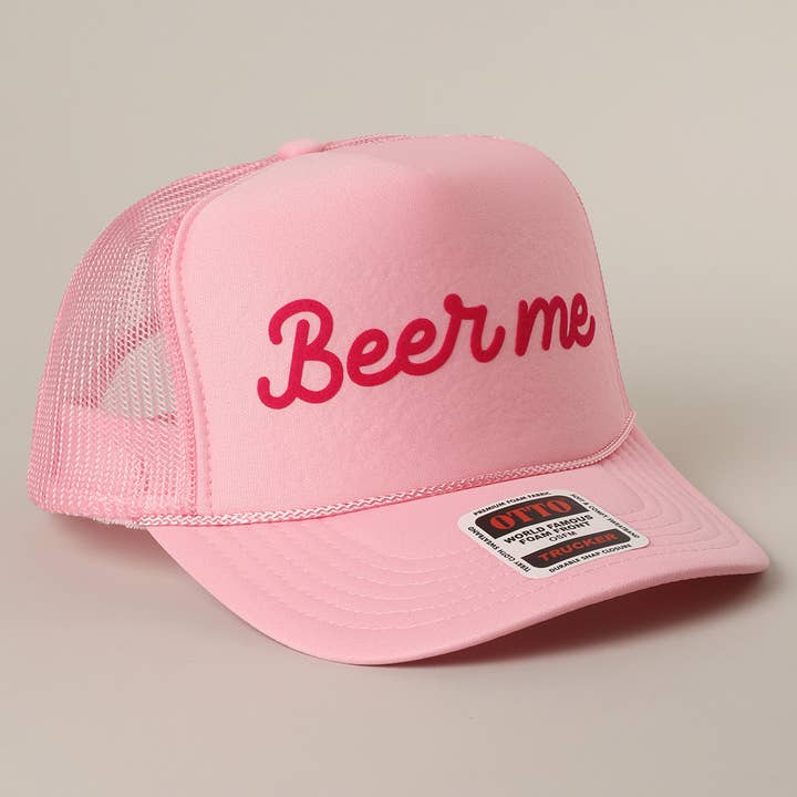 Fashion City – Engroshandel Trucker hat - Unisex – Øl Mig Tekst Printet Mesh Ryg Skum Trucker Kasket19