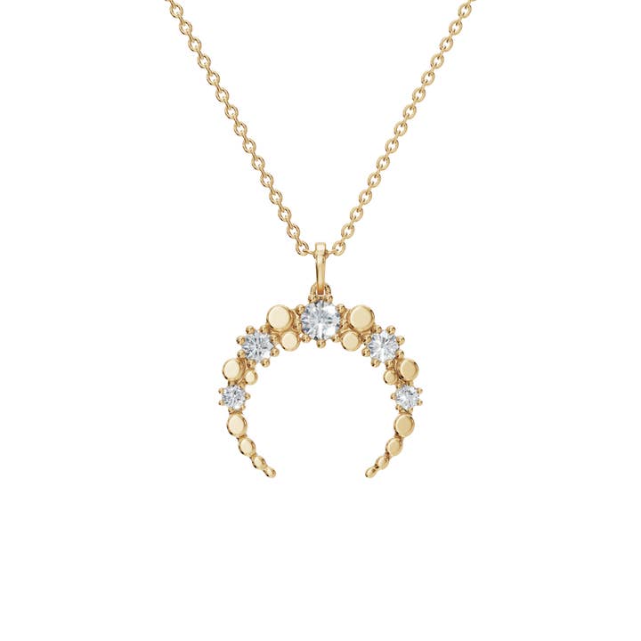 Collier Cluster de Diamants en Courbe de Lune de 0,60 Carat pour la vente par PureYou Jewelry