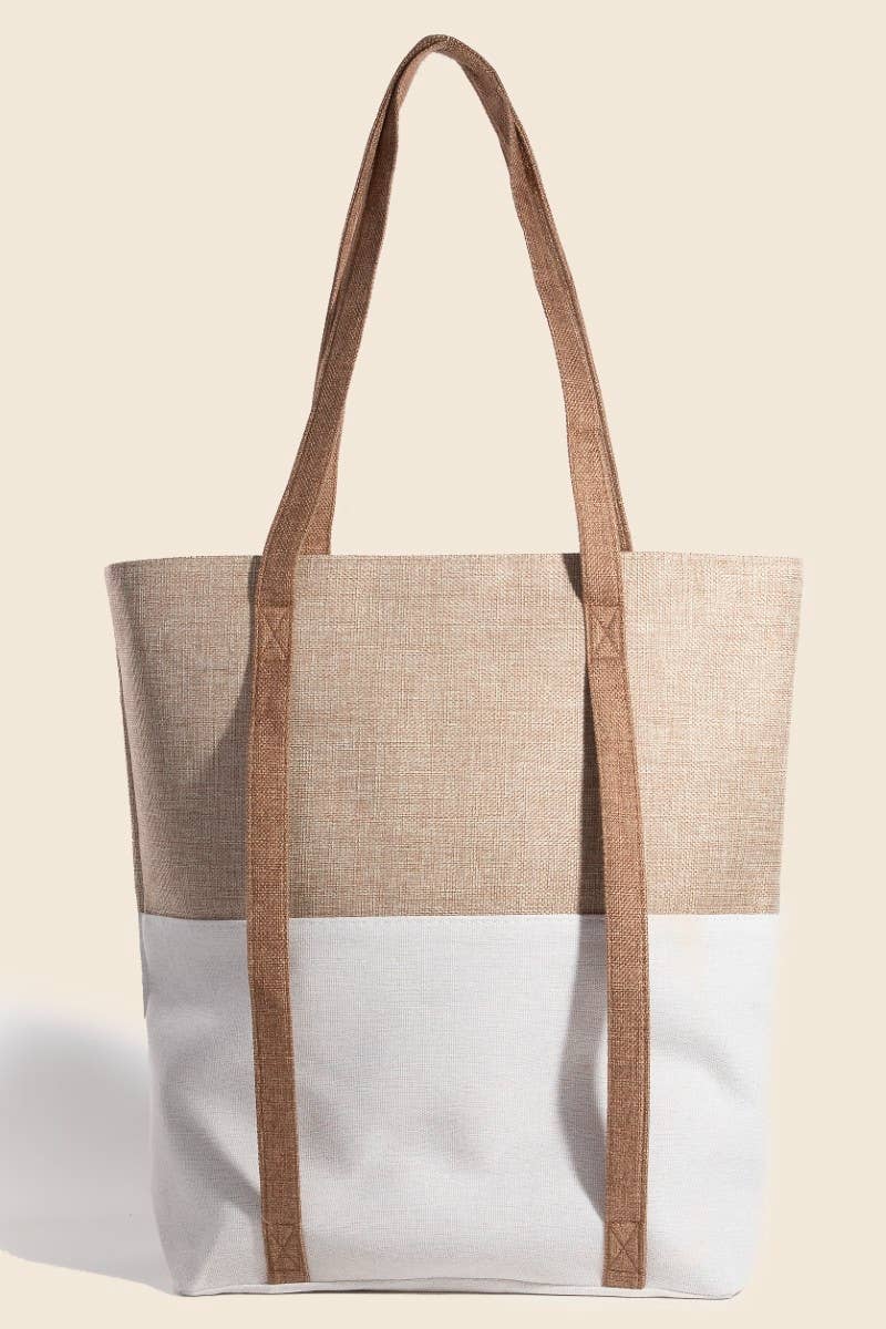IVKA Large Two Tone Hat Carrier Canvas Tote Bag for wholesale on Faire1