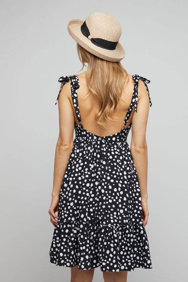 Davi & Dani - Wholesale Dress - Women's - ANIMAL PRINT RIBBON TIE STRAP RUFFLE DRESS12