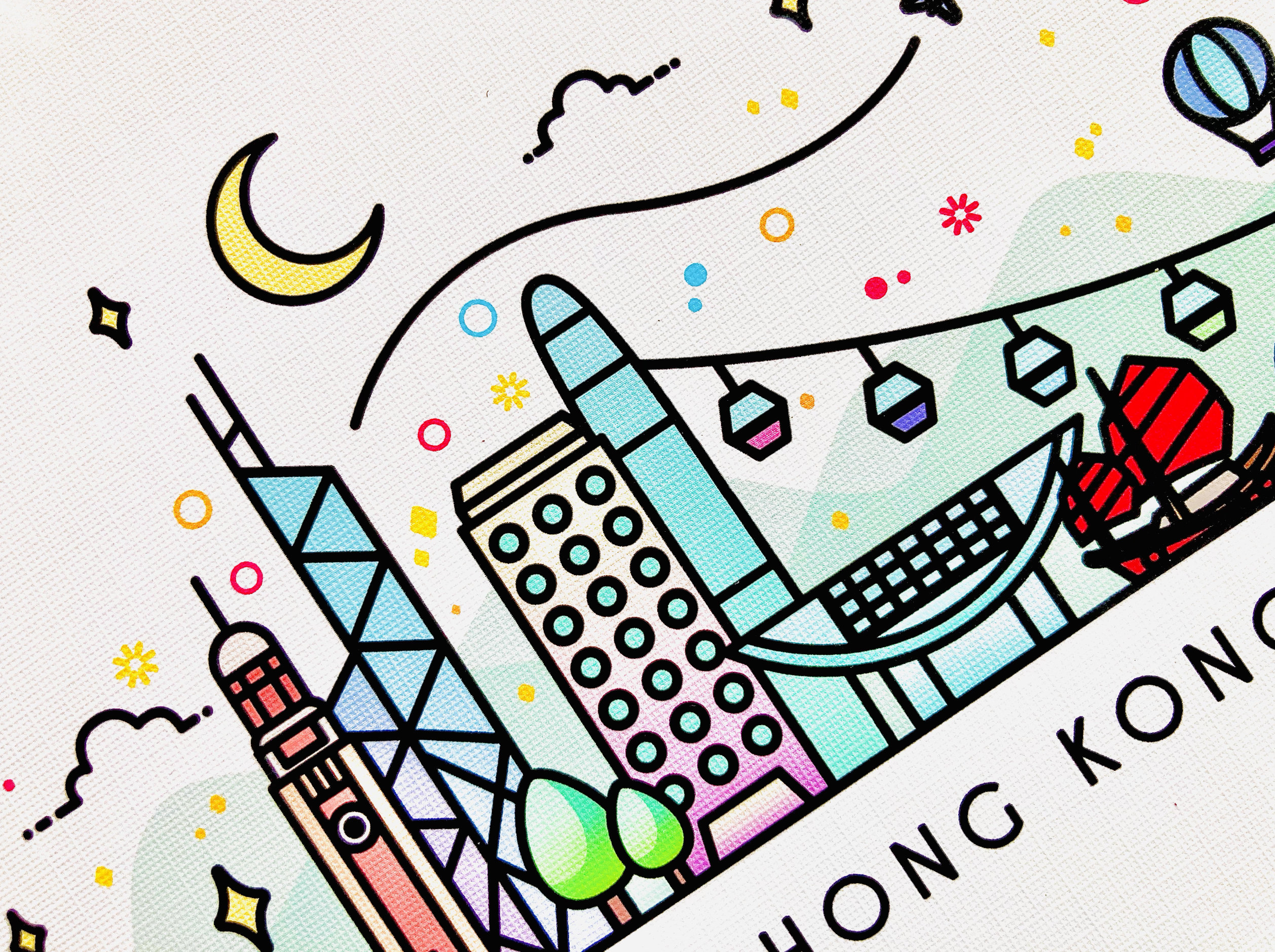 CoconuTacha - Wholesale Art Print - Hong Kong Skyline Art Print2