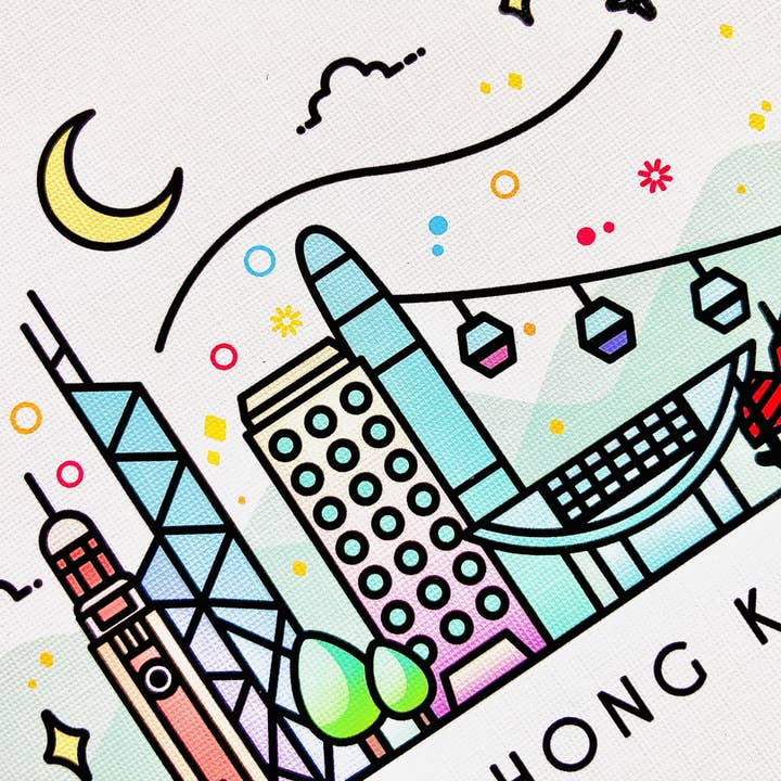 CoconuTacha - Wholesale Art Print - Hong Kong Skyline Art Print2