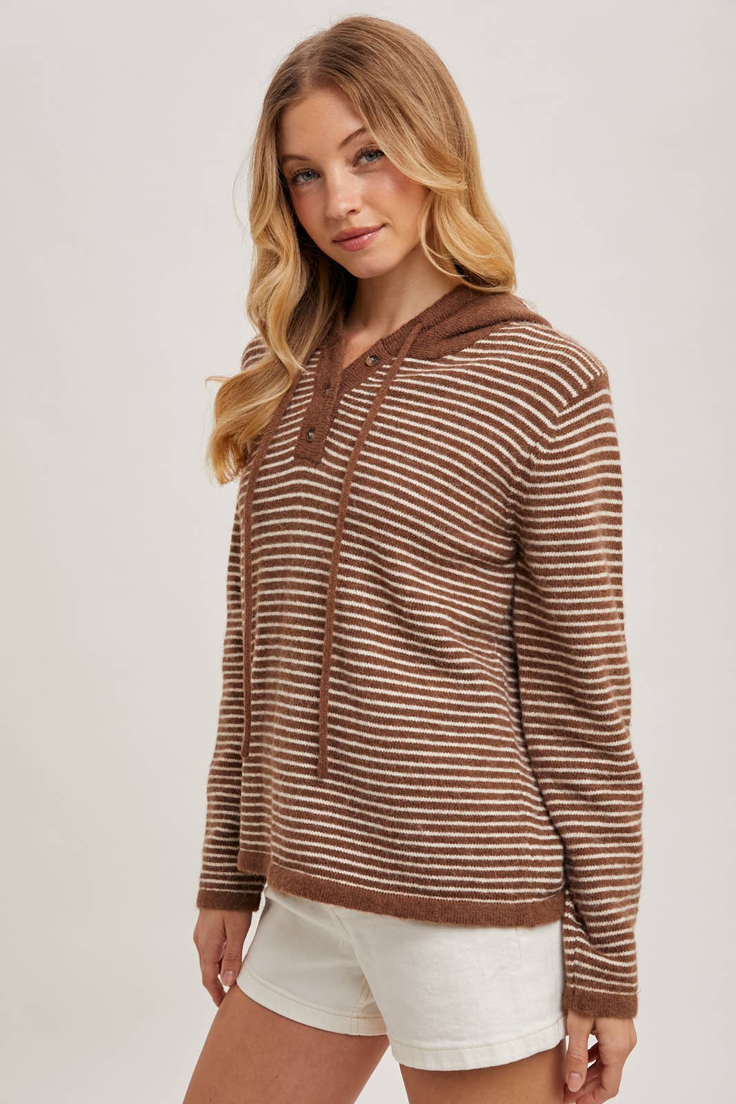 Bluivy - Wholesale Hoodie - Women's - HENLEY SWEATER WITH HOODIE14