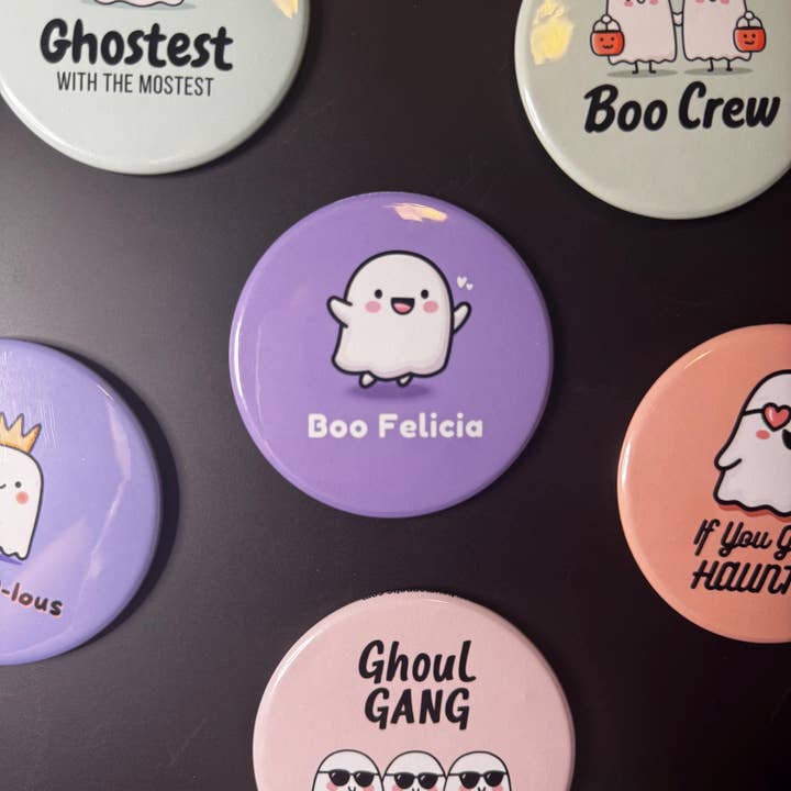 Tieu Magnetic - Wholesale Magnet - Boo Crew Magnet – Two Cute Ghosts with Candy Buckets2