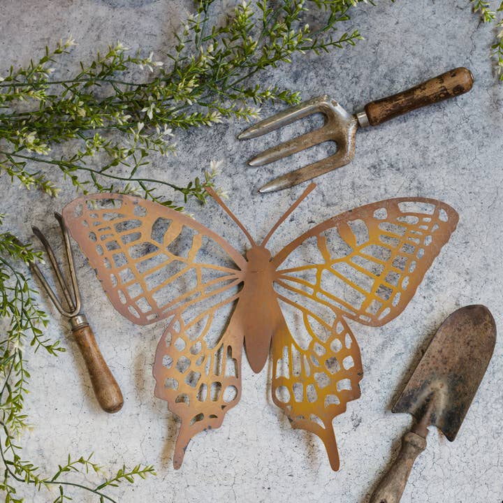 ORANJE & GELE METALEN VLINDER voor wholesale door Ragon House