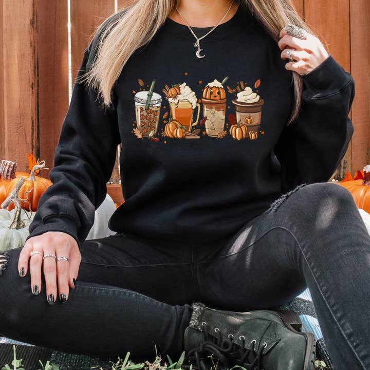 Pumpkin Spice Drinks Sweatshirt for wholesale by Light & Shine