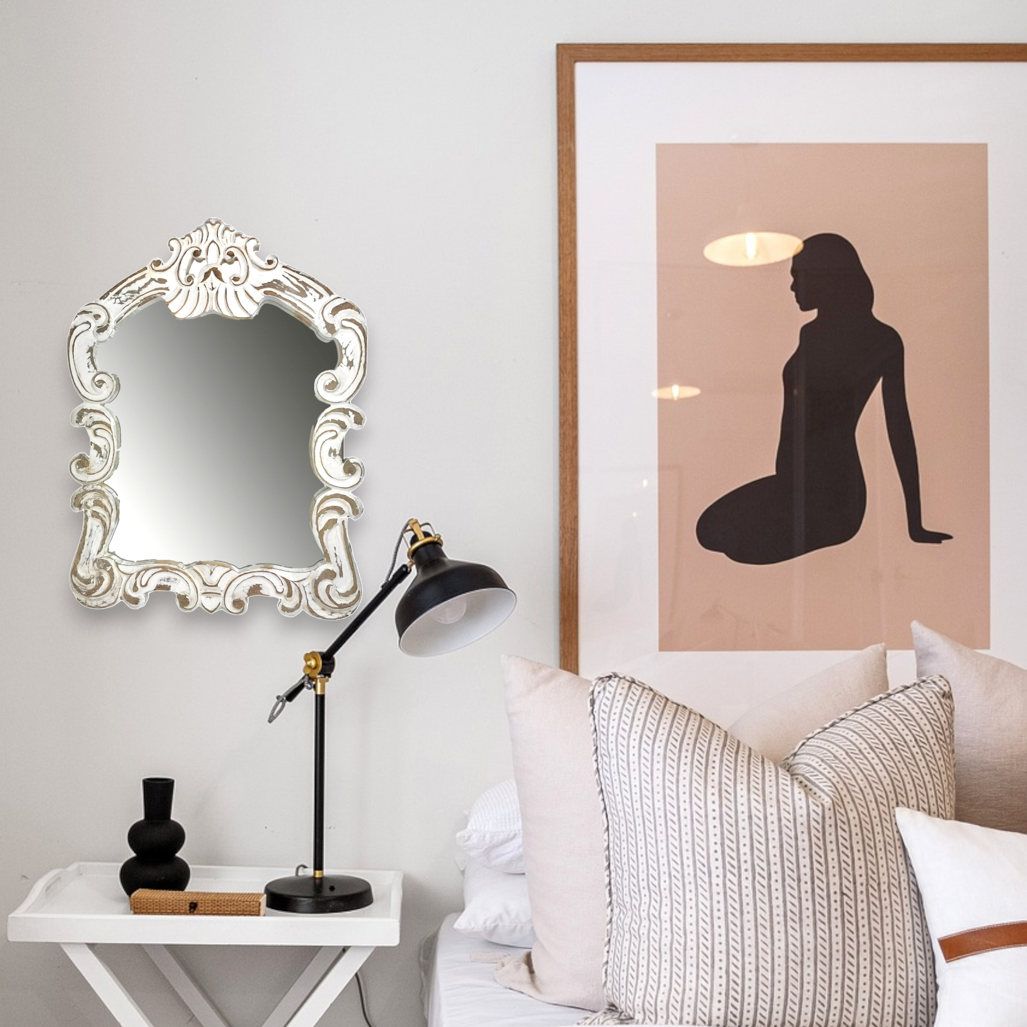 Wilco Home - Wholesale Wall Mirror - Royal Orleans Hand-Carved Wood Vanity Wall Mirror4