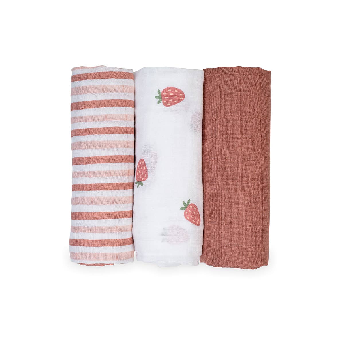 Lulujo Baby - Wholesale Receiving Blanket - Baby - 3-Pack Muslin Receiving Blankets – Strawberries1