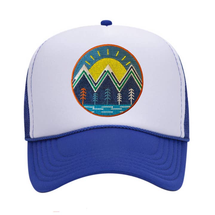 Gorra de camionero Mountain Sunset Patch para niños para venta al por mayor de Spruce Seed