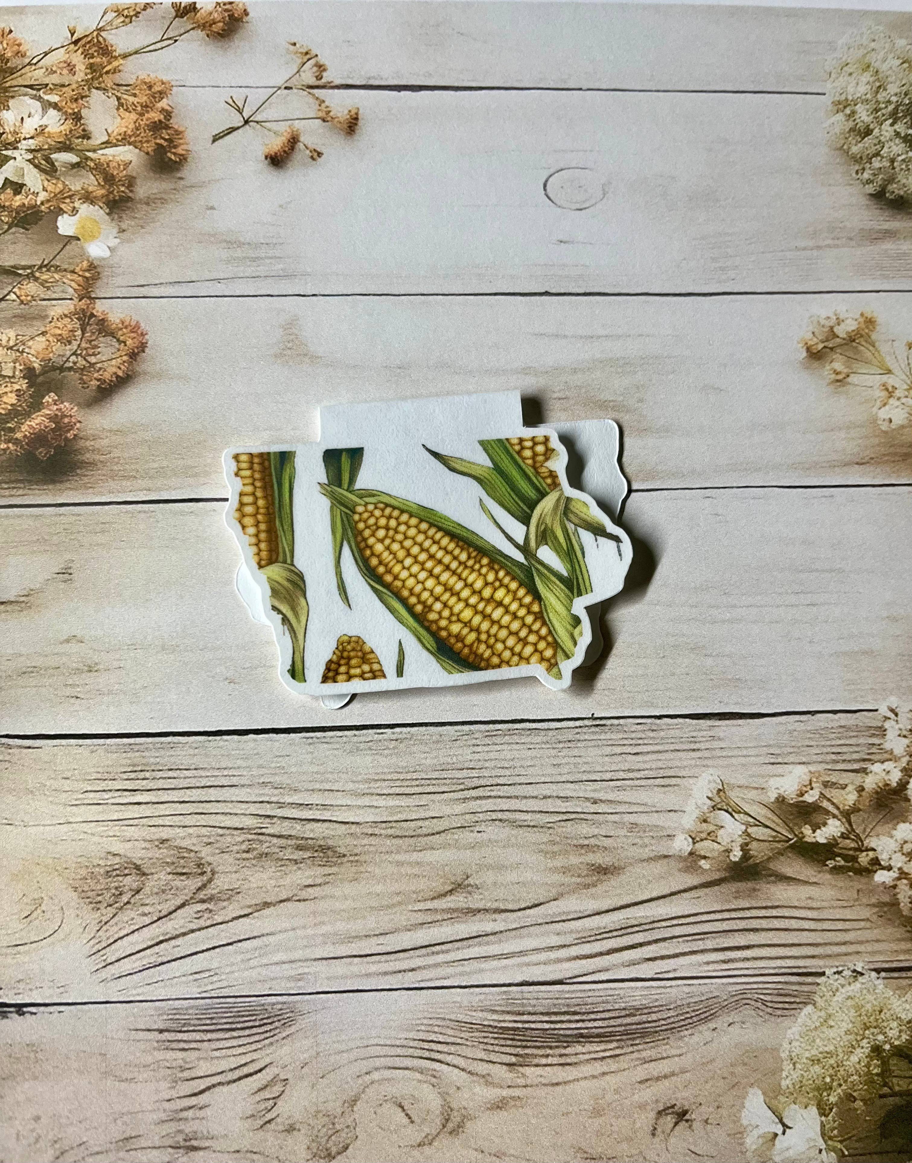 Iowa Paper Farm - Wholesale Bookmark - Iowa shape with corn magnetic bookmark2