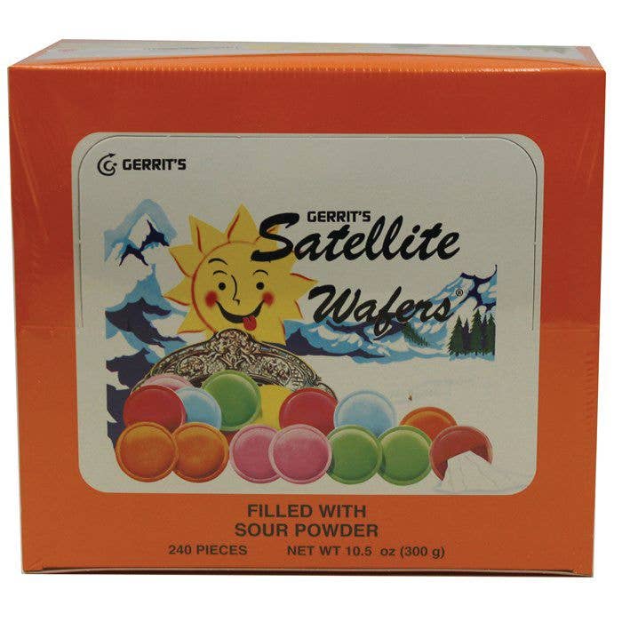 Grandpa Joe's Candy Shop - Wholesale Hard Candy - Satellite Wafers Sour, 10.5oz, 240ct Box