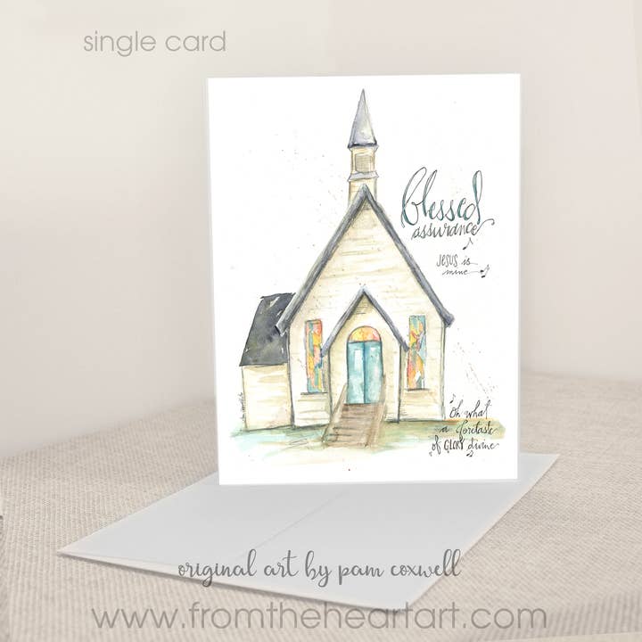 From The Heart Art - Wholesale Stationery/Notecard Set - Blessed Assurance Chapel - Notecards