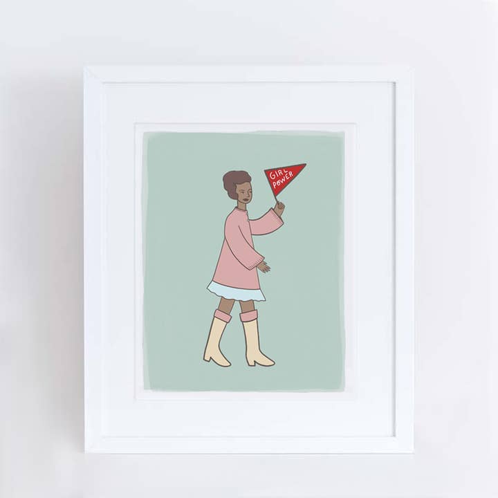 Girl Power Art Imprimé - Peau marron pour la vente par Aviate Press