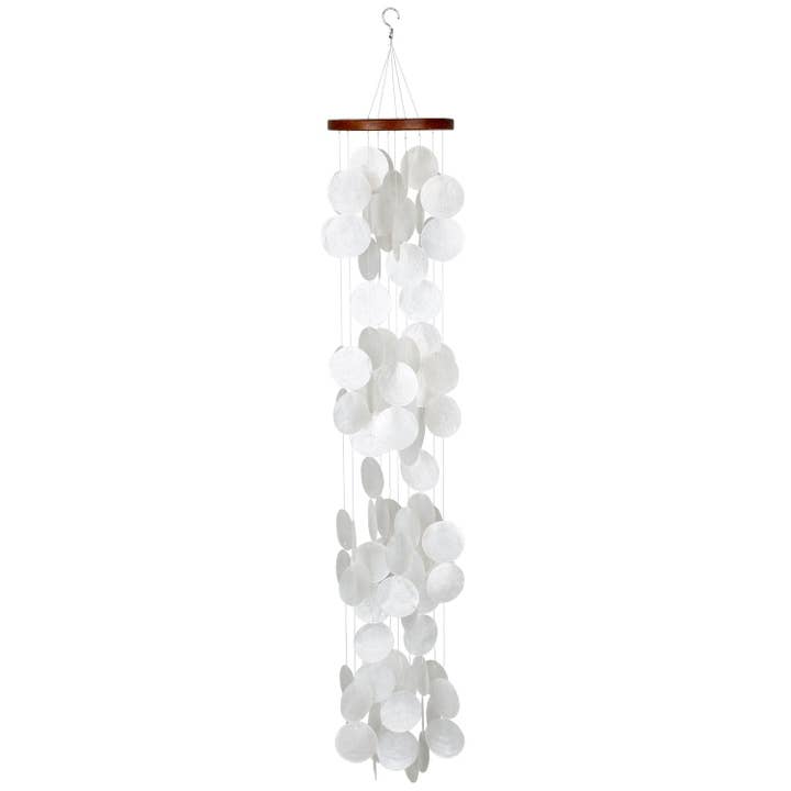 Woodstock Chimes - Wholesale Wind Chime - Capiz Waterfall Wind Chime- Blanca4