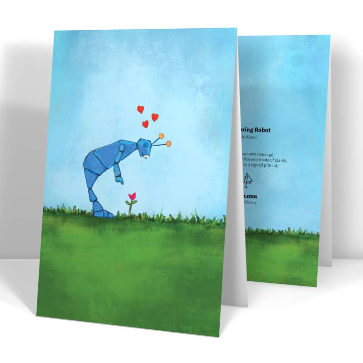 Numyum - Venta al por mayor Tarjetas de felicitación - Robot Feliz Primavera