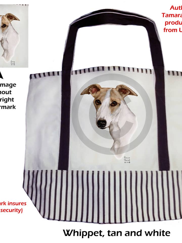 Dog Tote Bag - Whippet Tan & White per la vendita all'ingrosso da parte di Pet Gifts USA, LLC