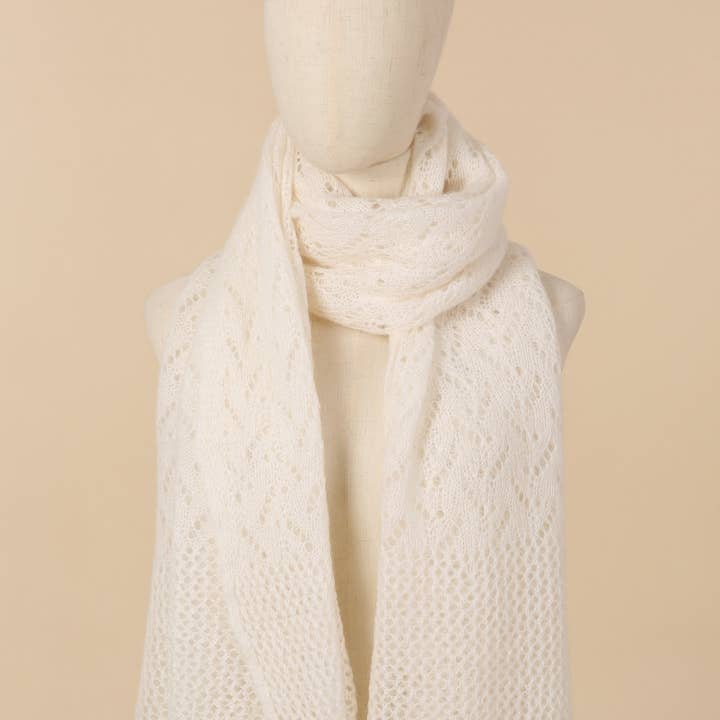 NAÏS PARIS - Wholesale Scarf - Women's - OPENWORK MOHAIR WOOL SHAWL3