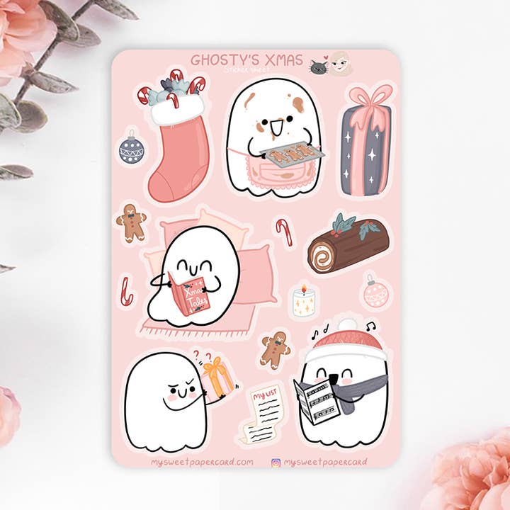 Ghosty Xmas Day - Christmas planner stickers for wholesale by My Sweet Paper Card