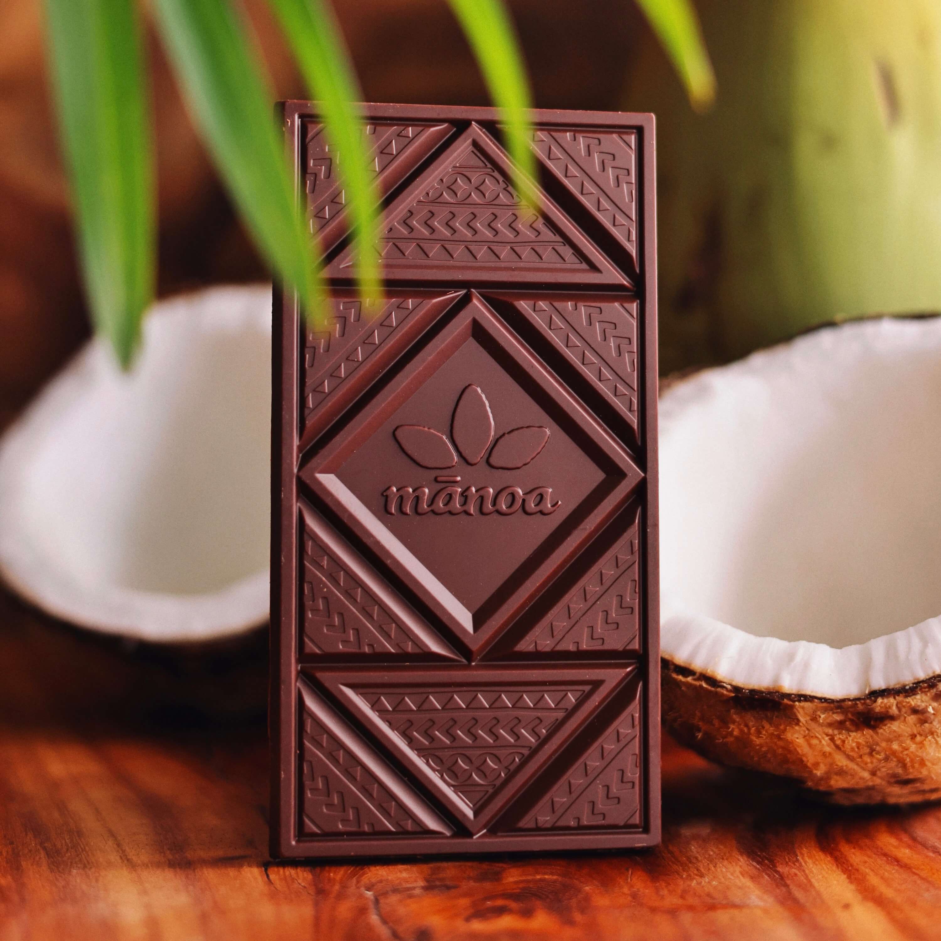 Manoa Chocolate Hawaii - Wholesale Chocolate Bar - Niu x Coconut Chocolate Bar1