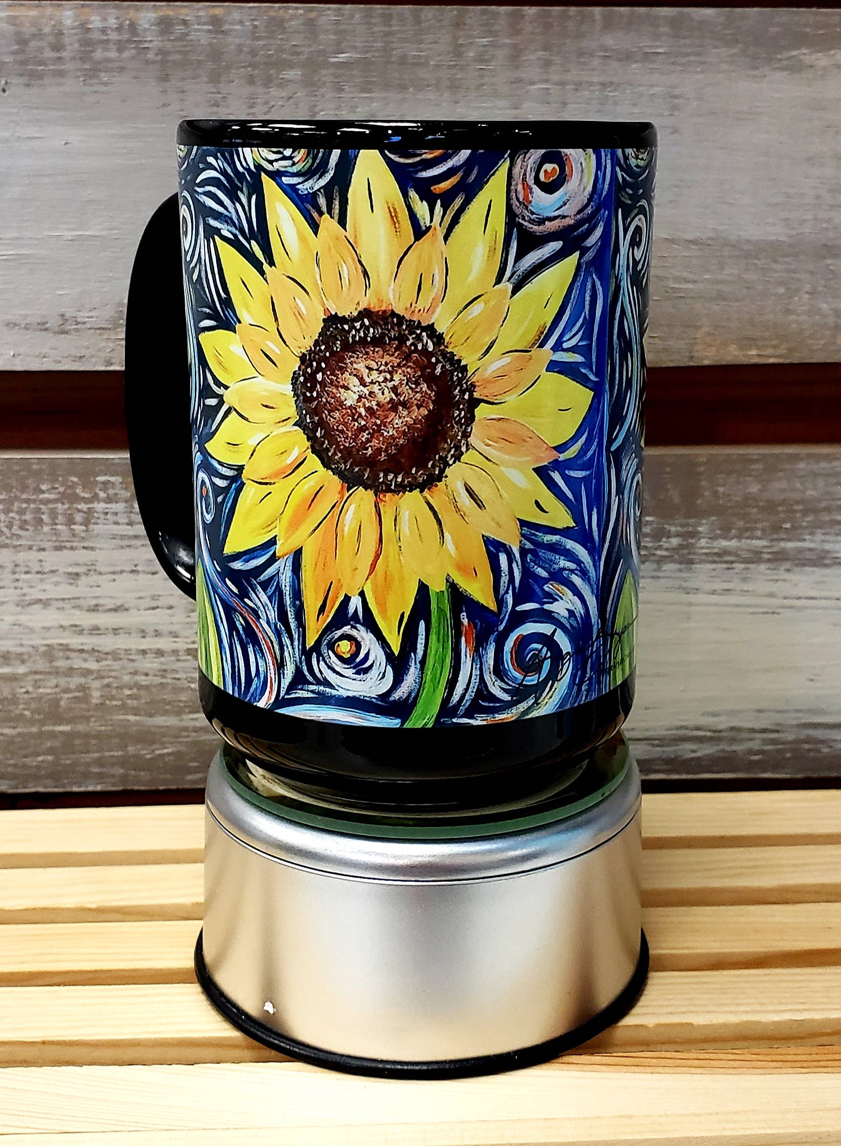 Angie Bryan Creations – Engroshandel Kaffekrus – Purlig solsikke 15 oz keramisk krus1