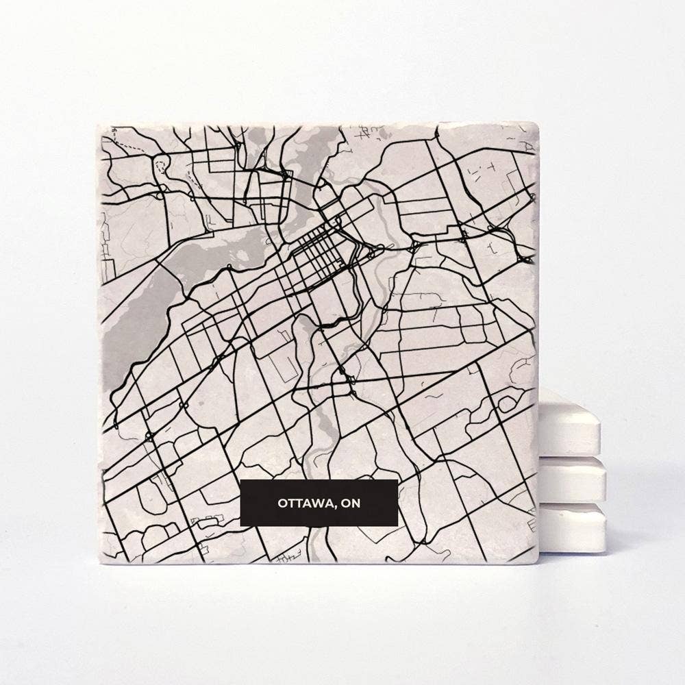 Versatile Coasters Canada - Wholesale Coasters - Ottawa Modern Map Coasters0