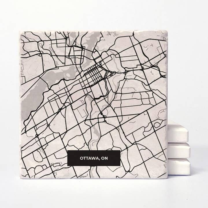 Versatile Coasters Canada - Wholesale Coasters - Ottawa Modern Map Coasters