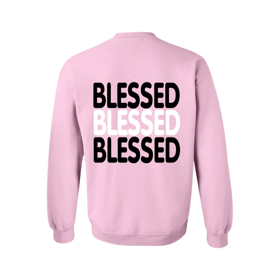 OURHHAUS - Wholesale Graphic Sweatshirt - Women's - Adult Crewneck Sweatshirt BLESSED1