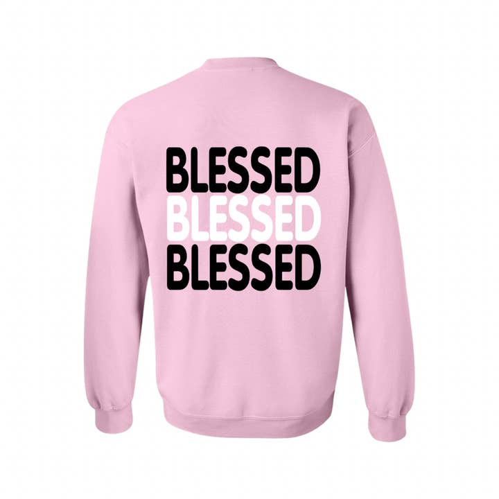 OURHHAUS - Wholesale Graphic Sweatshirt - Women's - Adult Crewneck Sweatshirt BLESSED1