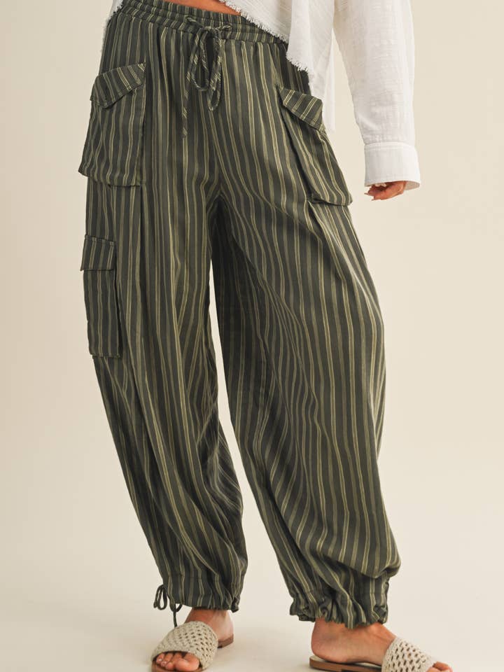 STRIPED CARGO PANTS for wholesale by Mustard Seed
