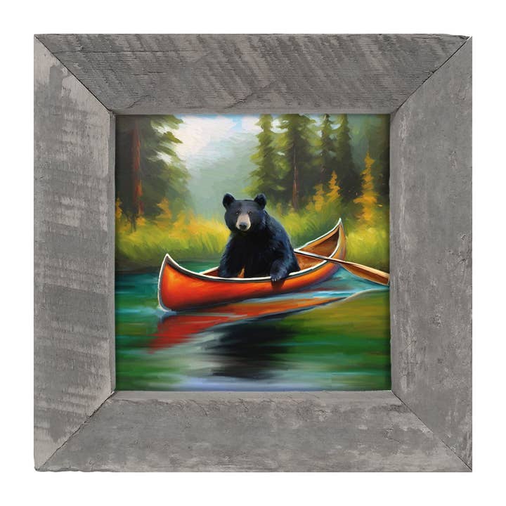 ginger blue - Wholesale Art Print - Black bear in Canoe