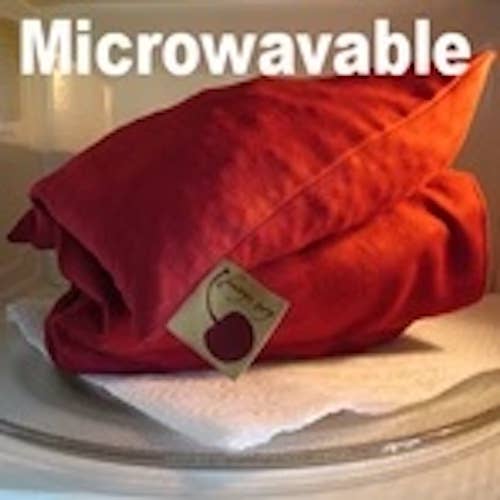 Hot Cherry Pillows - Wholesale Hot/Cold Compress - Large Square Tan Ultra-suede in Pie Box 4