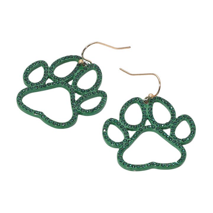 Sensibling Corp. - Vendita all'ingrosso Orecchini pendenti - Orecchini pendenti a forma di zampa con strass per il giorno della partita3