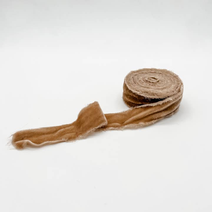 Trim & Twine - Wholesale Ribbon - Gift Wrapping - 1.25" Velvet Ribbon - Raw Edge