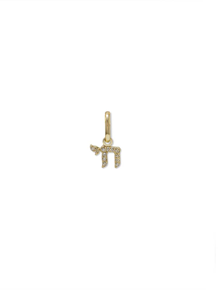 Love Letter Mini Pavé Diamond Chai Charm for wholesale by ANZIE