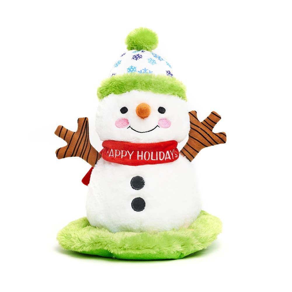 Asashitenel Christmas Doll, Cute Elk/Penguin/Snowman Music Lighting Dancing Recording Desktop Home Decor Favor Gift, Size: 13cm*35cm, Green