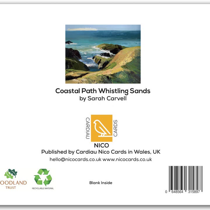 Cardiau Nico Cards - Wholesale Everyday Greeting Card - NC422 Coastal Path Whistling Sands - Sarah Carvell1