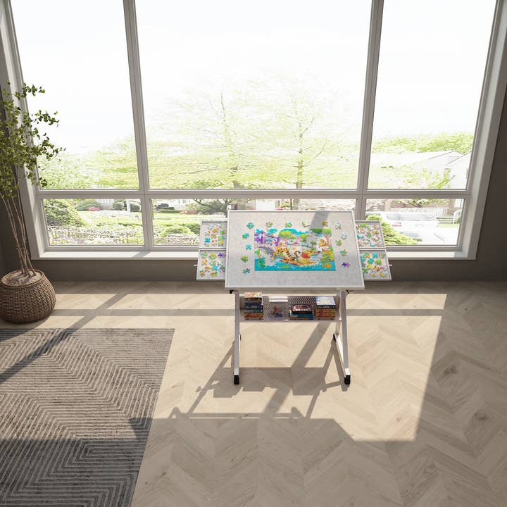 39F Inc. - Wholesale Puzzle - Adult - Adjustable Puzzle Table with 4 Trays for 1500pc Puzzles9
