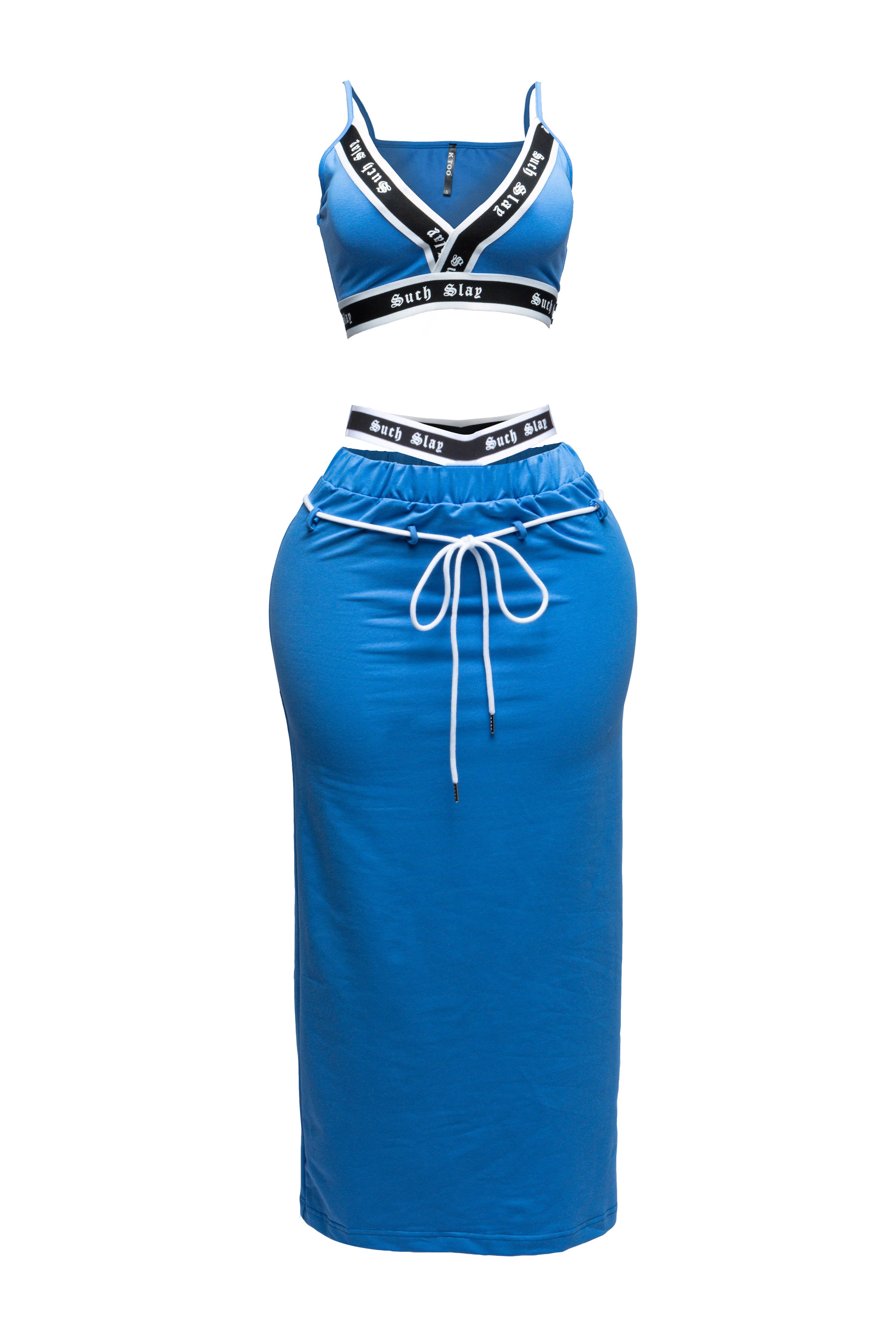 K Too - Wholesale Top & Skirt Set - Women's - Tank crop top maxi skirt set0