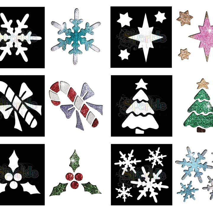 Sparkle Tattoo - Wholesale Stencil/Craft Die - Christmas Stencil Collection1
