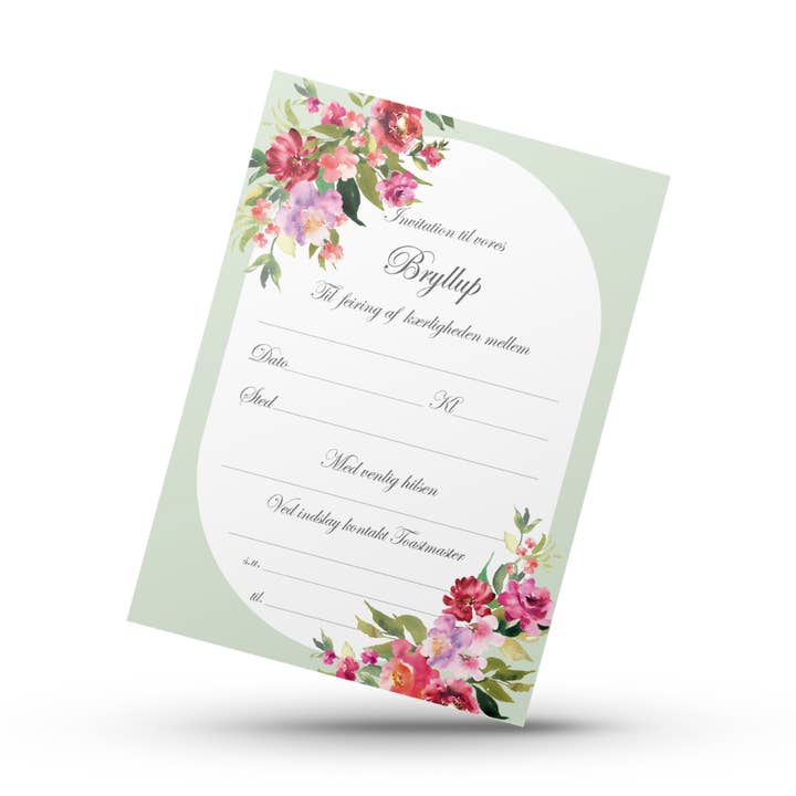 Convite para Casamento Nº2 - Pacote de Cartões (5 unid.) por atacado de Kortspecialisten