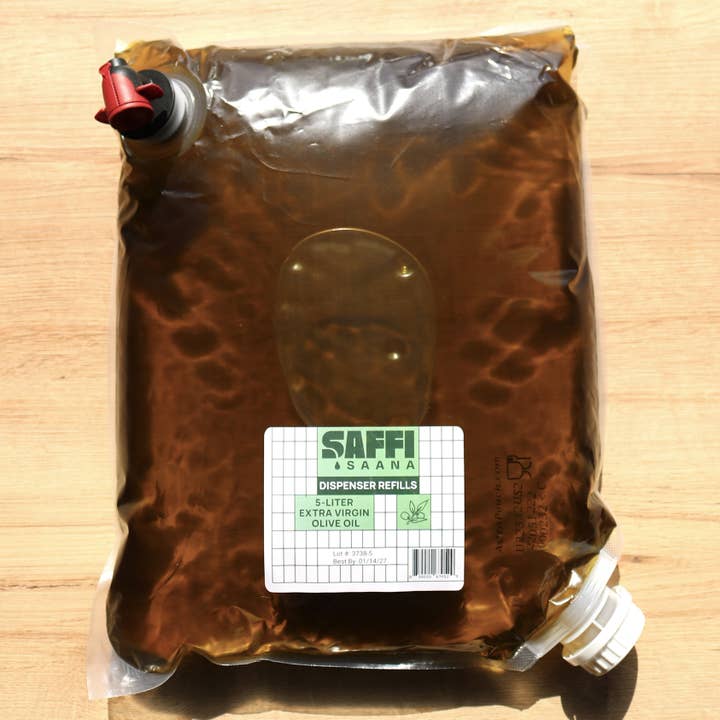 Saffi Saana - Wholesale Olive Oil - 5L Bulk Refill Bag - Extra Virgin Olive Oil