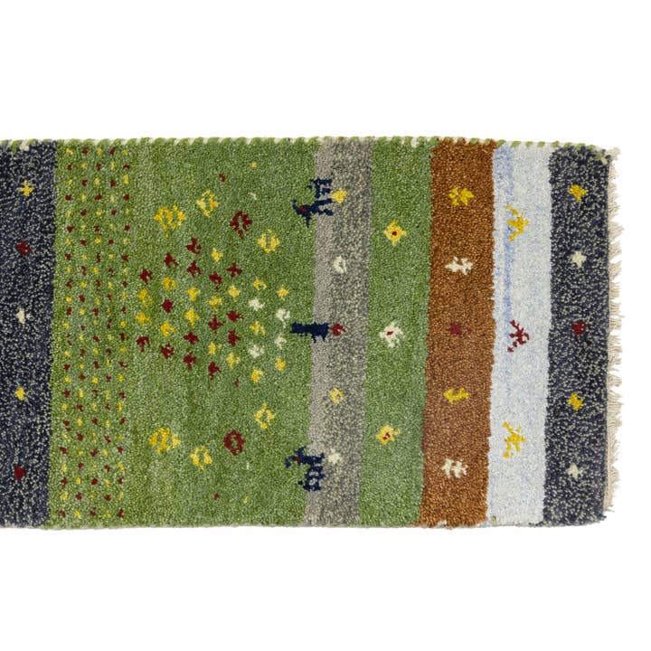 Magic Rugs Inc. – wholesale Area rug – Green 1'5X4 Tribal Indo-Gabbeh Modern Rug | Oriental Natural5